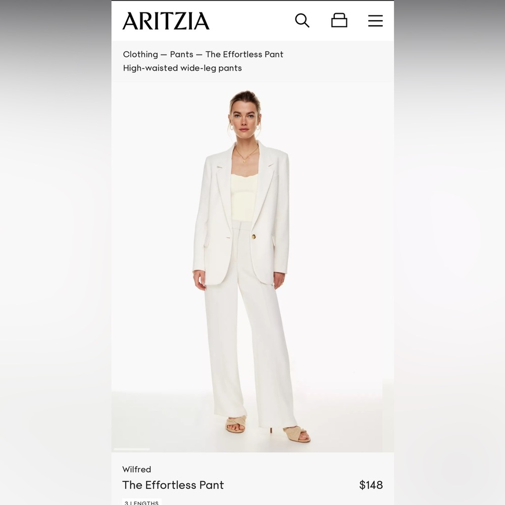 ARITZIA EFFORTLESS PANTS SZ 8